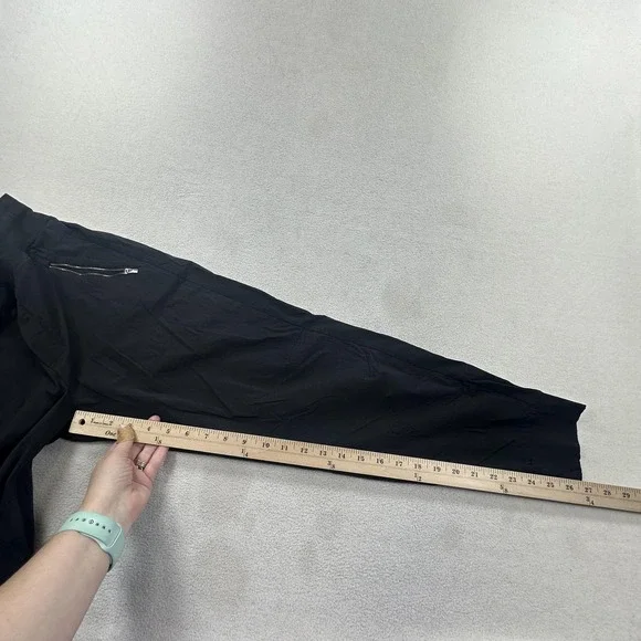 Athleta Trekkie North Jogger Pants Womens 10 Black Hiking Travel Stretch Ripstop - Picture 11 of 13